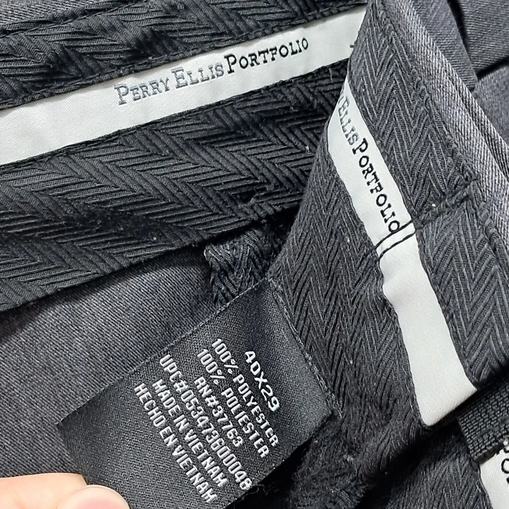 Perry Ellis Portfolio Mens 40x29 Gray Pleated Cuffed Dress Pants Trousers 8106